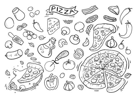 Premium Vector | Delicious Pizza doodle