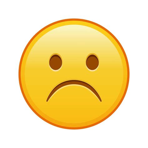 Frowning sad face Large size of yellow emoji smile 15577247 Vector Art ...