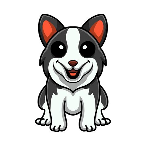 Cute border collie dog cartoon 16834988 Vector Art at Vecteezy