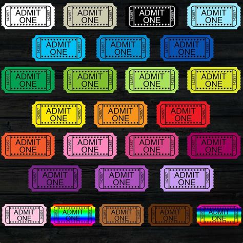 Rainbow Cinema Tickets Clipart Pack Movie Tickets Clip Art - Etsy