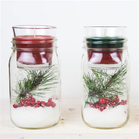 DIY Christmas Mason Jar Candle Holder