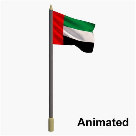 3D flag united arab emirates model - TurboSquid 1189960