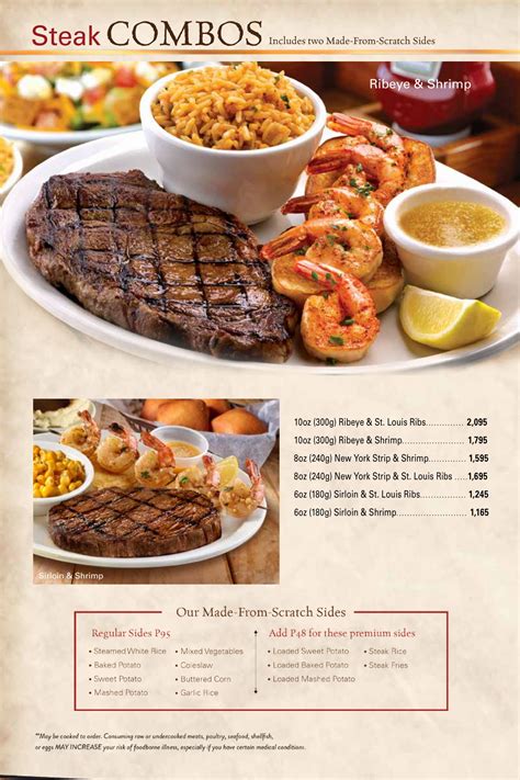 Texas Roadhouse Menu | ClickTheCity Food & Drink