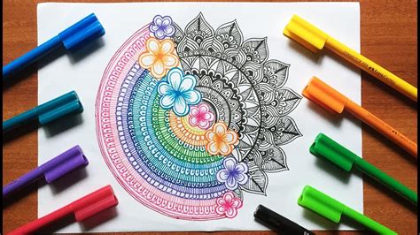 How to draw Beautiful Colorful Mandala | Abstract Mandala art ...