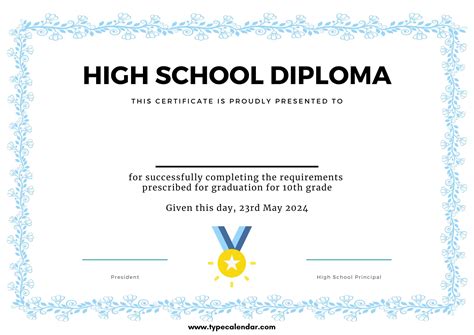 Free Printable High School Diploma Templates [PDF, Word] With Seal