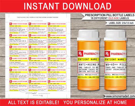 Prescription Bottle Label Template - Detrester.com