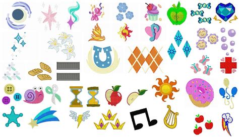 Embroidery Files - 90+ MLP Cutie Marks in 250+ Sizes