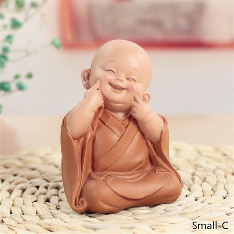 Little Monk Sculpture Chinese Style Resin Hand-carved Buddha Statue ...