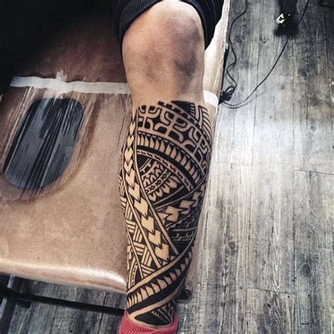 60 Tribal Leg Tattoos For Men - Cool Cultural Design Ideas