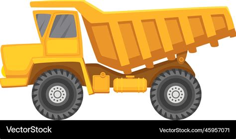 Dump truck cartoon icon industrial vehicle side Vector Image