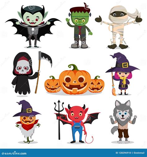 Cartoon Halloween Scene With Sketch Illustration | CartoonDealer.com ...