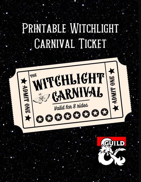 Printable Witchlight Carnival Ticket - Dungeon Masters Guild | Dungeon ...