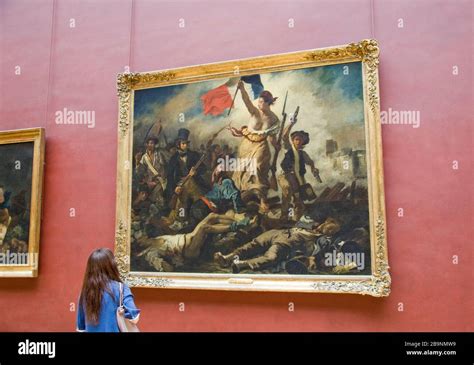 Liberty Leading the People by Eugène Delacroix in the Louvre Stock ...