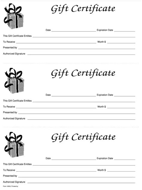 Gift Certificate Template ≡ Fill Out Printable PDF Forms Online