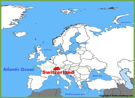 Switzerland location on the Europe map - Ontheworldmap.com