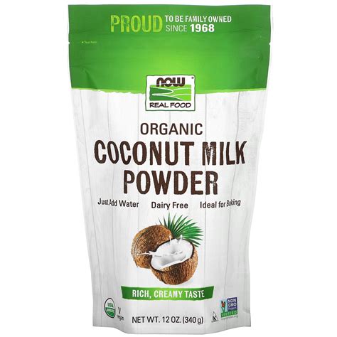 Real Food, Organic Coconut Milk Powder, 12 oz (340 g), NOW Foods ...