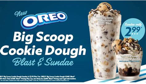 Sonic Introduces New Oreo Big Scoop Cookie Dough Blast And Sundae ...