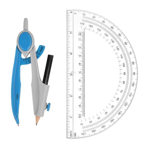 100% Authentic 1pcs Red Math Drawing Compasses Geometry Protractor ...