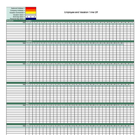 Employee Vacation Tracker Excel ~ Excel Templates