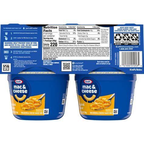 Kraft Mac And Cheese Bowl Nutrition Facts - Home Alqu