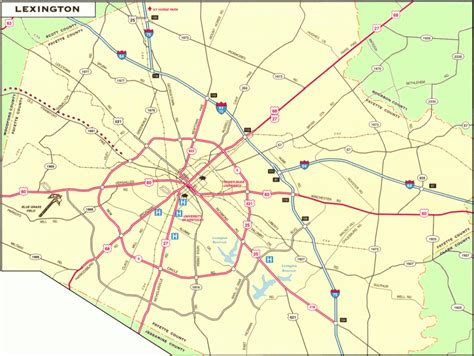 Map of Lexington-Fayette Kentucky - TravelsMaps.Com