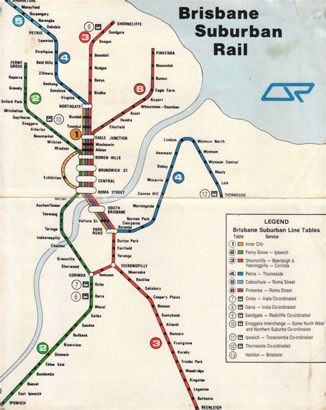 A map of the Brisbane Suburban Rail network - ca1979 | Train map ...