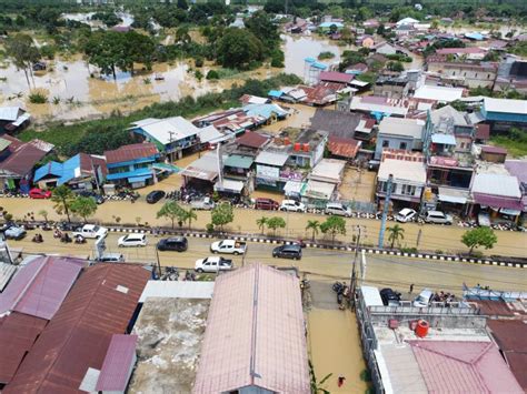 Aerial View of Situation Flood in Sangatta City Stock Photo - Image of ...