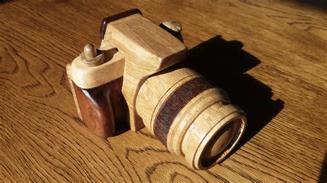 Wooden camera I made for school contest : r/woodworking