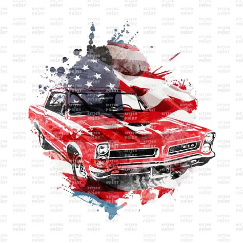 American Classic Car PNG, Patriotic PNG Designs, USA Flag Sublimation ...