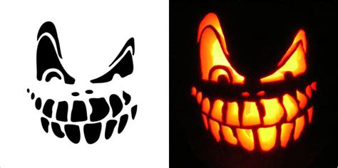 Halloween scary pumpkin carving stencils Free vector in Adobe ...