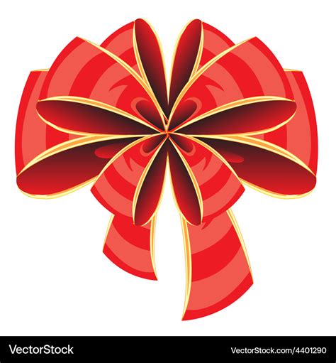 Red bow Royalty Free Vector Image - VectorStock