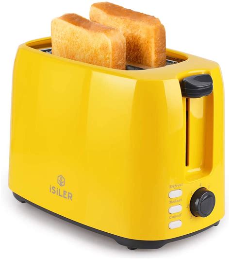 iSiLER 2 Slice Toaster, 1.3 Inches Wide Slot Toaster with 7 Shade ...