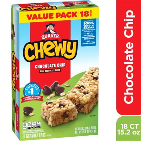 Quaker Chewy Chocolate Chip Granola Bars, 18 ct / 0.84 oz - Fry’s Food ...