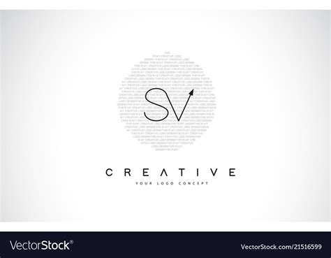 Sv s v logo design with black and white creative Vector Image