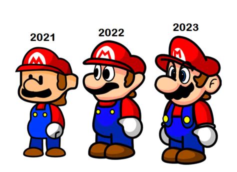 Mario Rig Evolution (2021-2023) by ValisEmma on DeviantArt