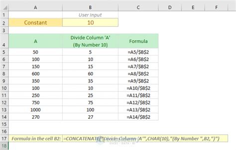 Division formula in Excel for multiple cells - ExcelDemy