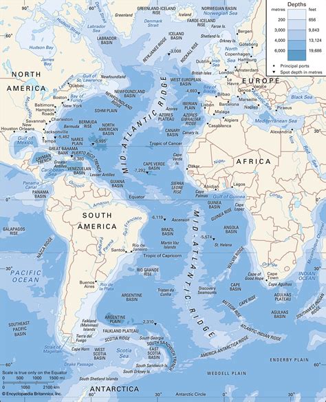 Atlantic Ocean Depths Chart