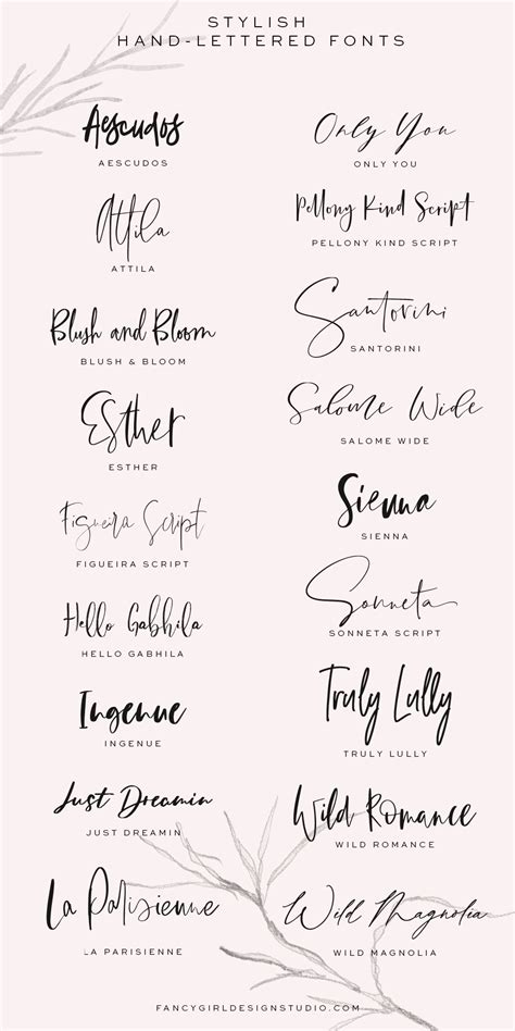 Stylish Hand-Lettered Fonts - Fancy Girl Design Studio