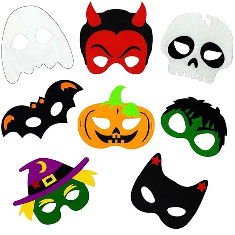 Buy Halloween Masks for Kids - 8 Felt Masks, Great for Halloween Themed ...