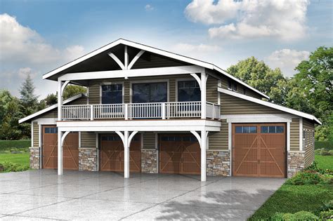 Barn Style Carriage House Garage Plan - 6 Car, 1948 Sq Ft