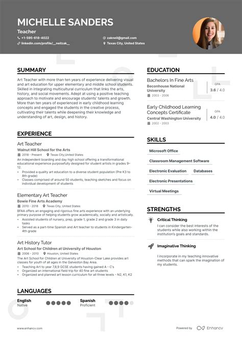 5 Art Teacher Resume Examples & Guide for 2023