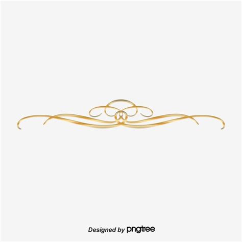 Gold Line Dividers PNG Transparent, Gold Dividing Line, Gold Vector ...