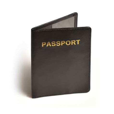 RFID Blocking Leather Passport Cover - Black | Travel Blue Travel ...