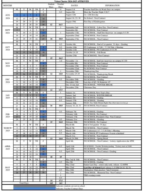 2024-2025 Academic Calendar