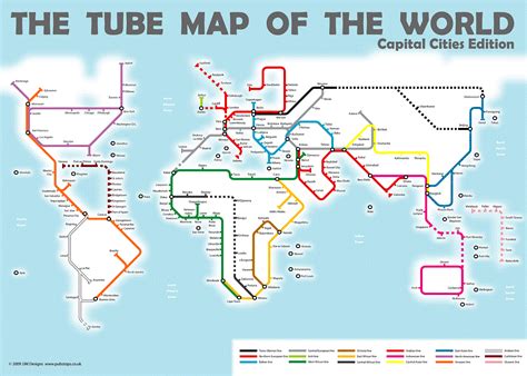 World Map With Countries And Capital Cities