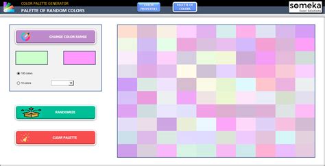 Excel Color Palette Generator | Random Color Theme Spreadsheet