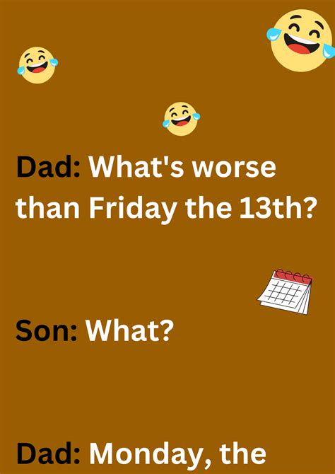 Dad jokes about Friday | Dad jokes funny, Funny quotes, Bad dad jokes