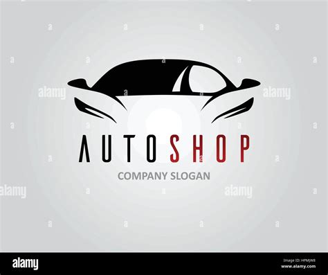 Auto shop car logo design with concept sports vehicle icon silhouette ...