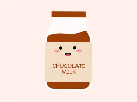 Cute Cartoon Chocolate Milk Bottle Graphic by Musbila · Creative Fabrica