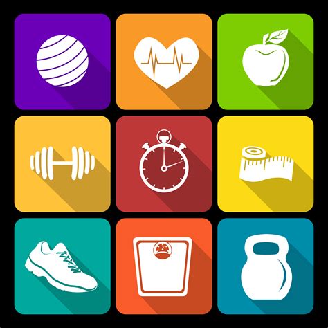 Fitness flat icons 438032 Vector Art at Vecteezy